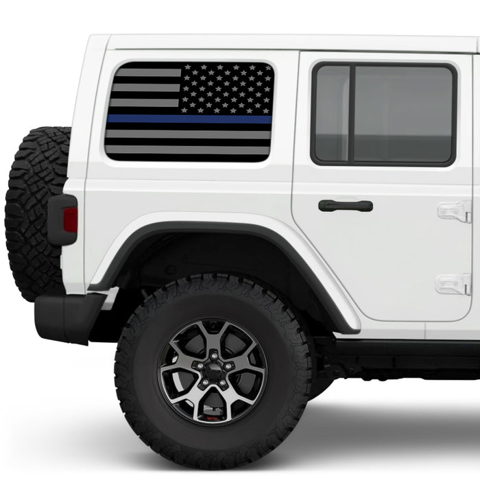 Blackout Thin Blue Line Side Windows Printed Vinyl Decal