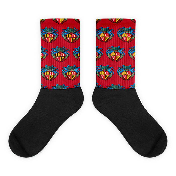 Blue Crab LOVE Crest - Red Socks