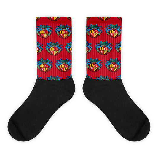 Blue Crab LOVE Crest - Red Socks