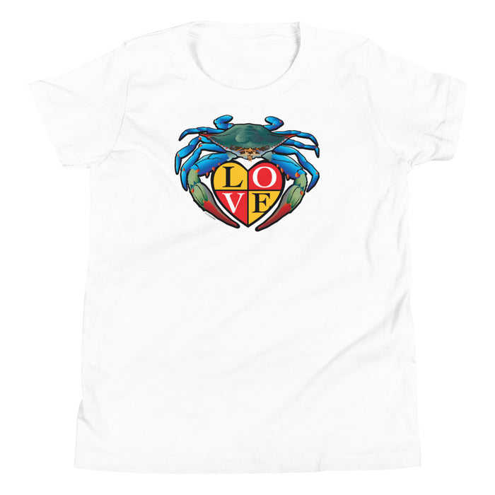 Blue Crab LOVE Crest - Youth Short Sleeve T-Shirt