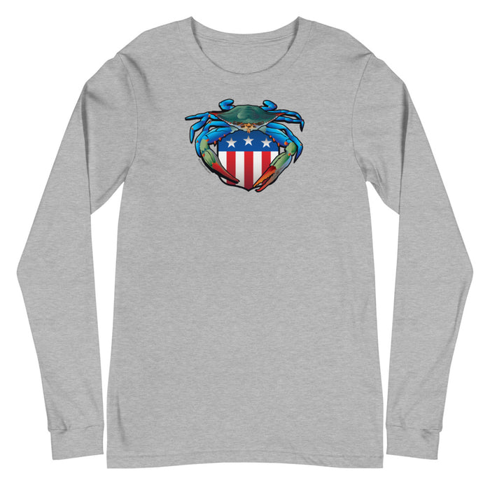 Blue Crab USA Crest, Unisex Long Sleeve Tee