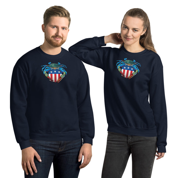 Blue Crab USA Crest, Unisex Sweatshirt