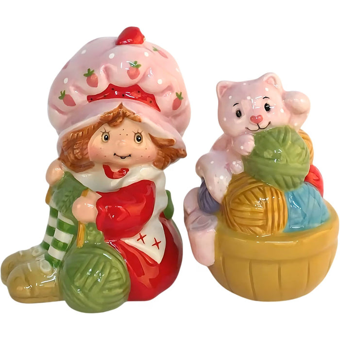 Blue Sky Clayworks x Strawberry Shortcake - Purr-fect Knitting Time Salt & Pepper Shakers 24895