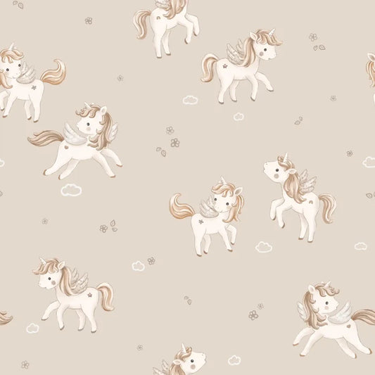 Brown Unicorns Beige - Family Fabrics B.V.