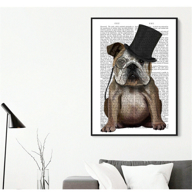 Bulldog Newspaper Canvas Poster