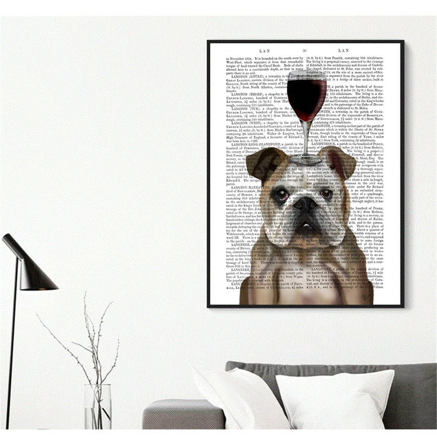 Bulldog Newspaper Canvas Poster