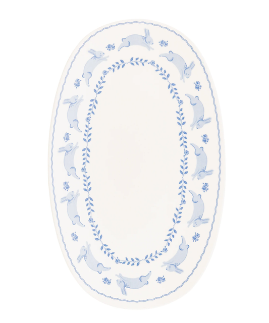 Bunny Oval Bamboo Tray