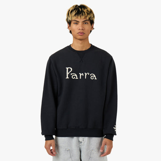 by Parra Weird Trad Logo Crewneck Sweatshirt Dark Navy