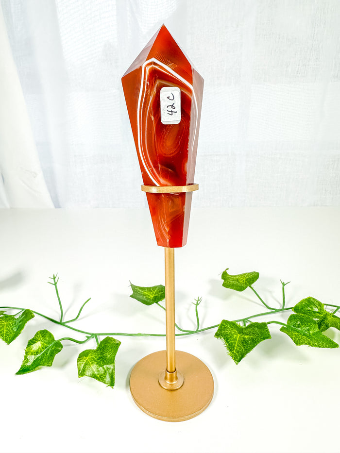 Carnelian Wand on Stand (42C)