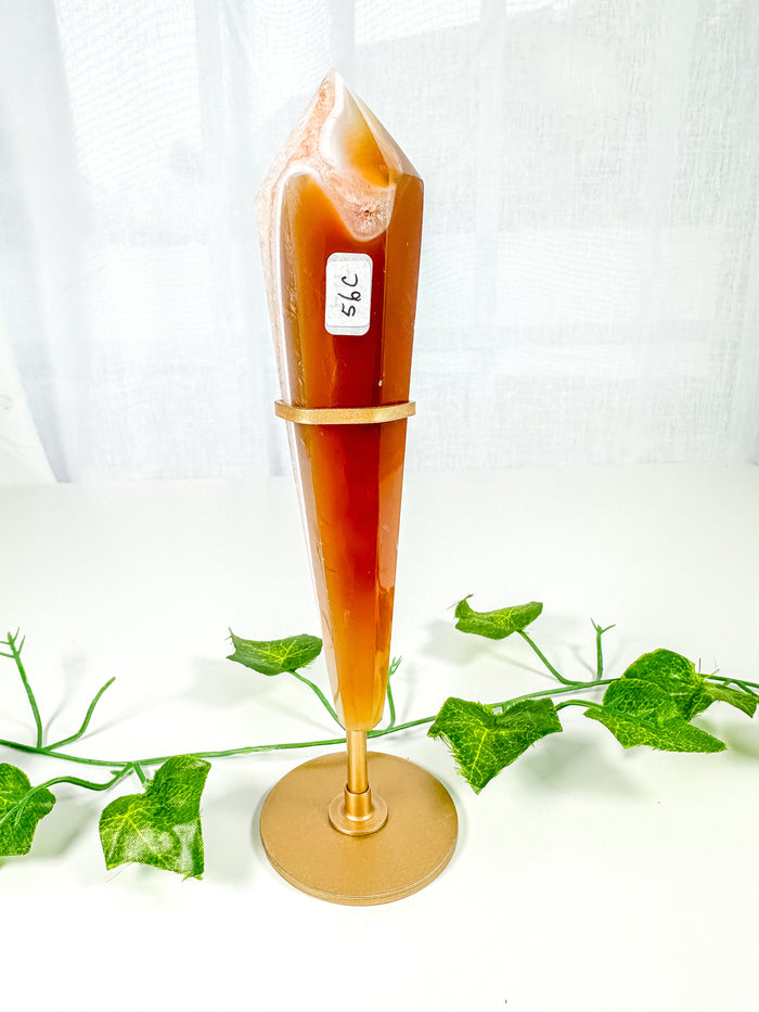 Carnelian Wand on Stand (56C)