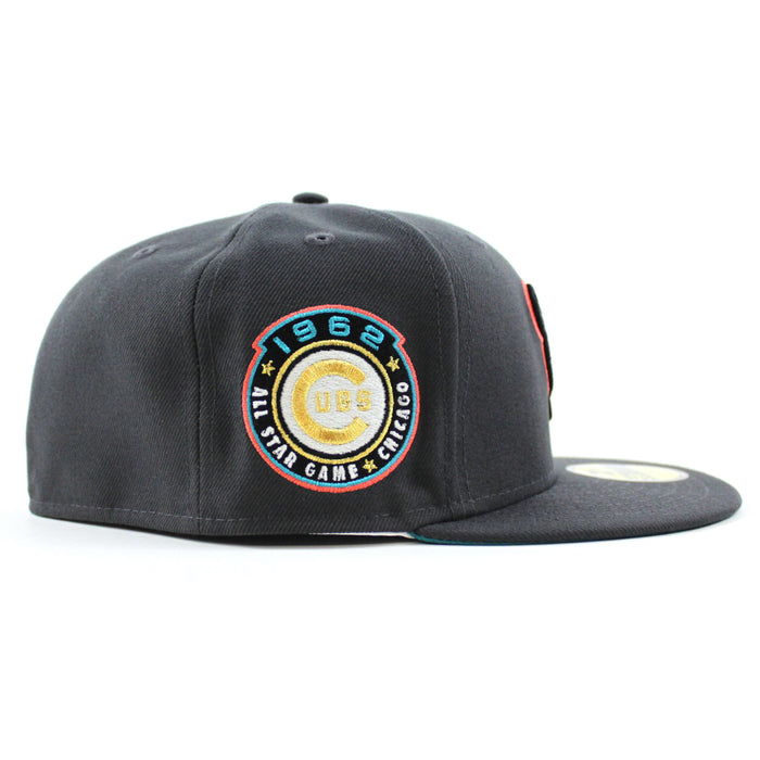 Chicago Cubs 1962 All Star Game New Era 59Fifty Fitted Hat (Dark Gray Aqua Under Brim)