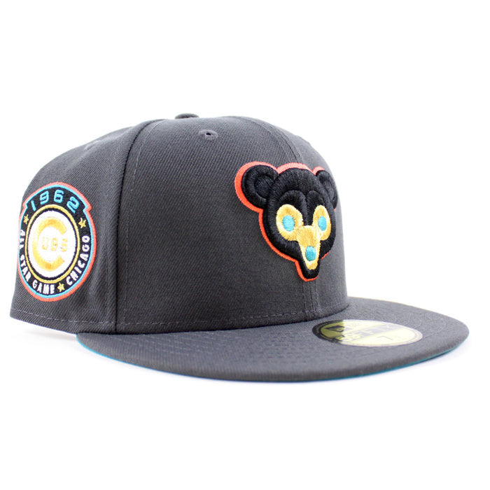 Chicago Cubs 1962 All Star Game New Era 59Fifty Fitted Hat (Dark Gray Aqua Under Brim)