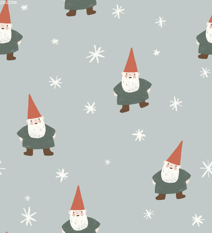 Christmas Gnome and Stars Big Blue - Family Fabrics B.V.
