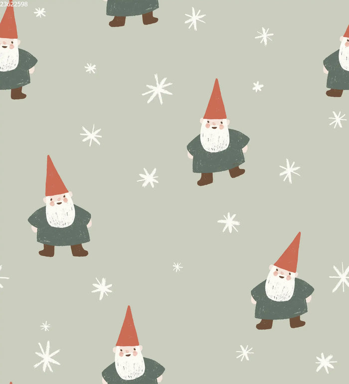 Christmas Gnome and Stars Big Green - Family Fabrics B.V.