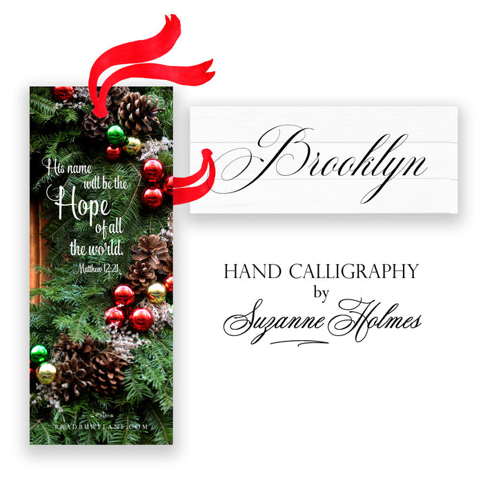 Christmas in the City (Matthew 12:21) - Laminated Personalized Bookmark