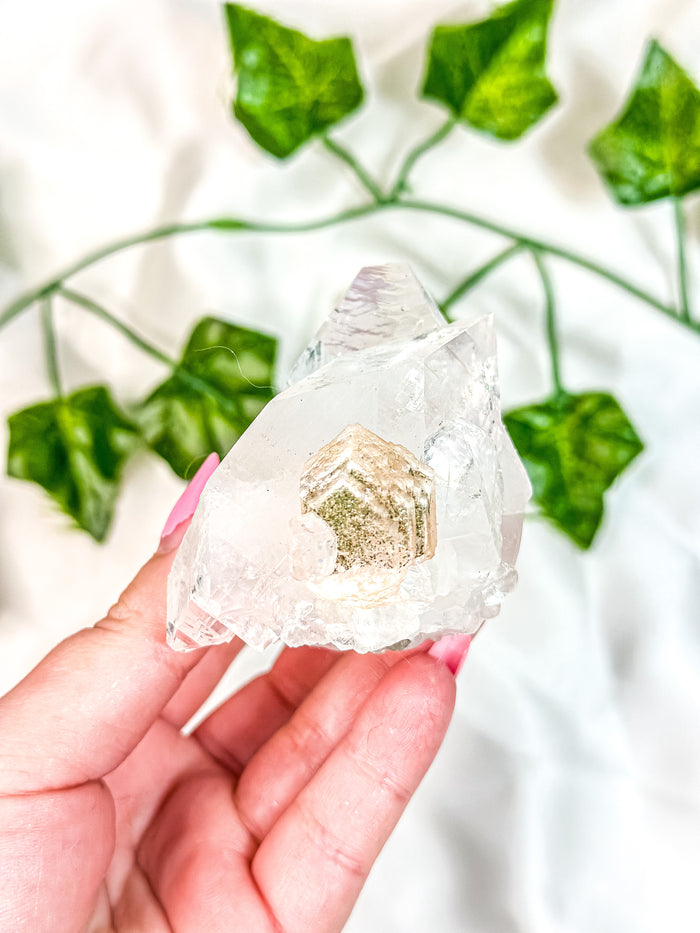 Clear Apophyllite with Peach Stilbite Specimen Cluster #3 (AAA)