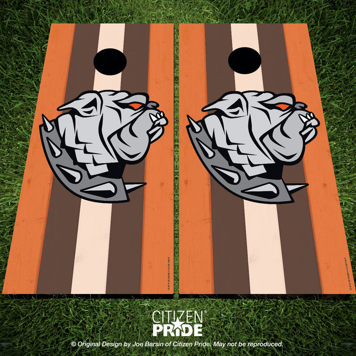 Cleveland Browns Dawg woodgrain Cornhole Board Vinyl Skin Wraps, 24x48"