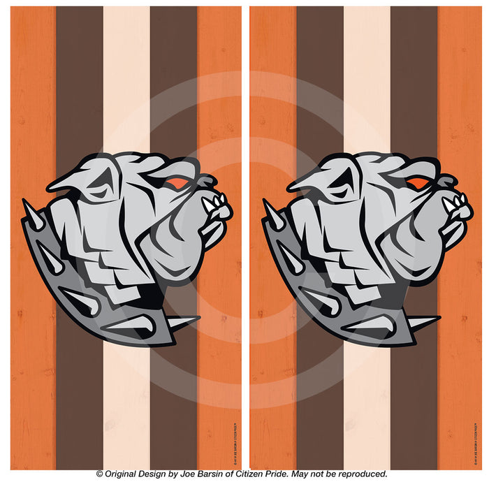 Cleveland Browns Dawg woodgrain Cornhole Board Vinyl Skin Wraps, 24x48"