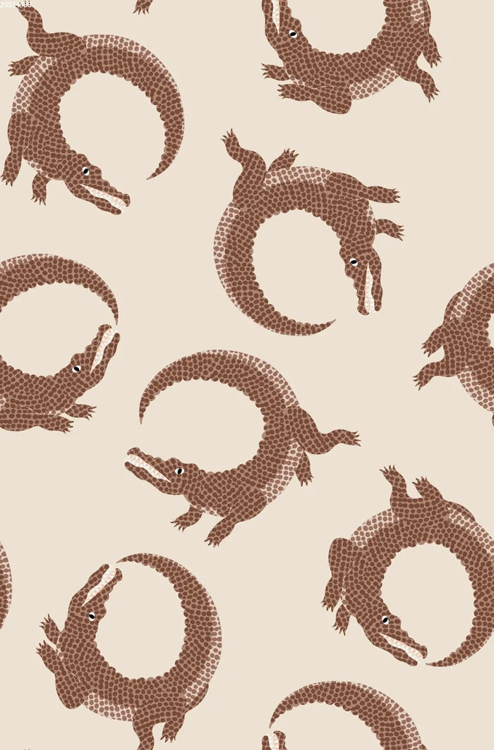 Crocodile Dots Brown - Family Fabrics B.V.