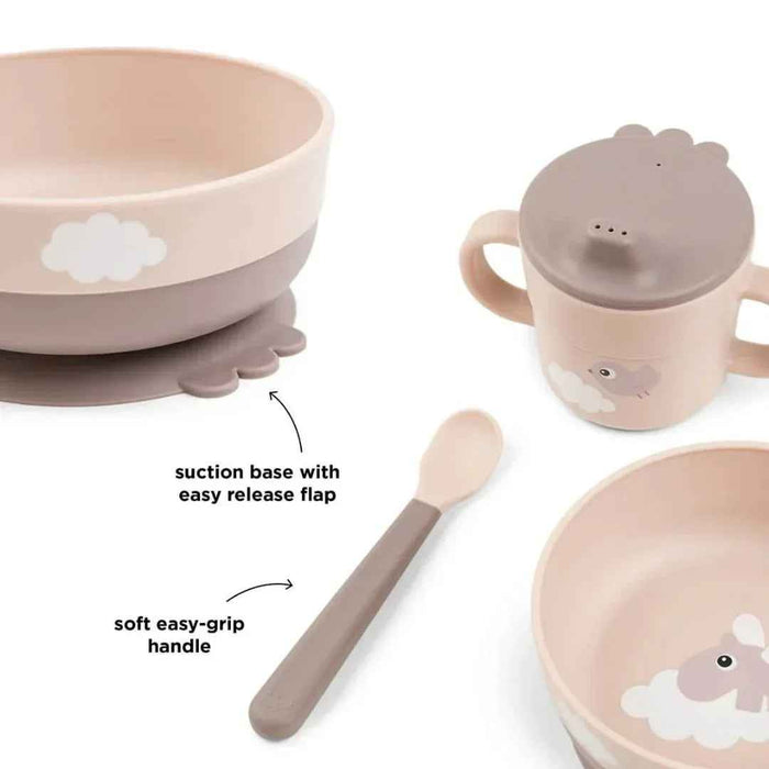 Done by Deer® Prvi jedilni set Foodie Happy clouds Powder Done by Deer