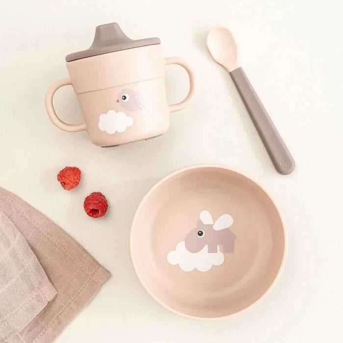 Done by Deer® Prvi jedilni set Foodie Happy clouds Powder Done by Deer