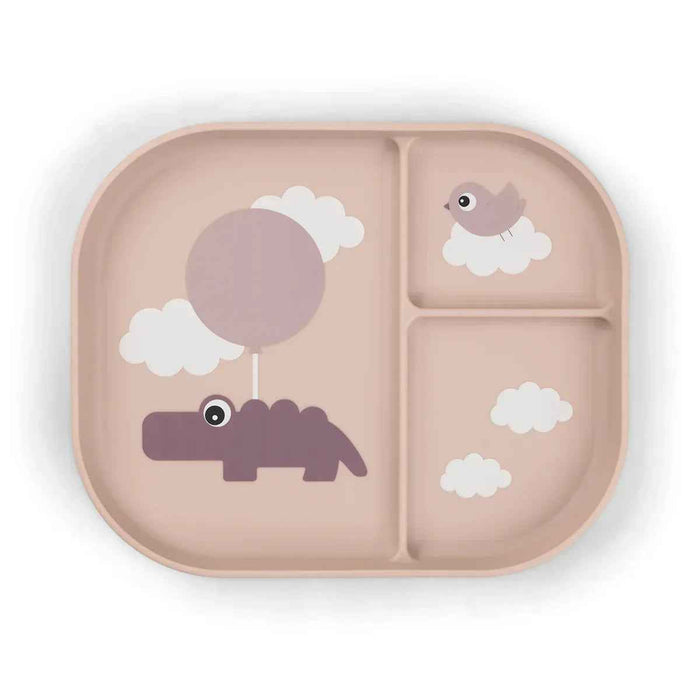 Done by Deer® Otroški deljeni krožnik Foodie Happy Clouds Powder Done by Deer