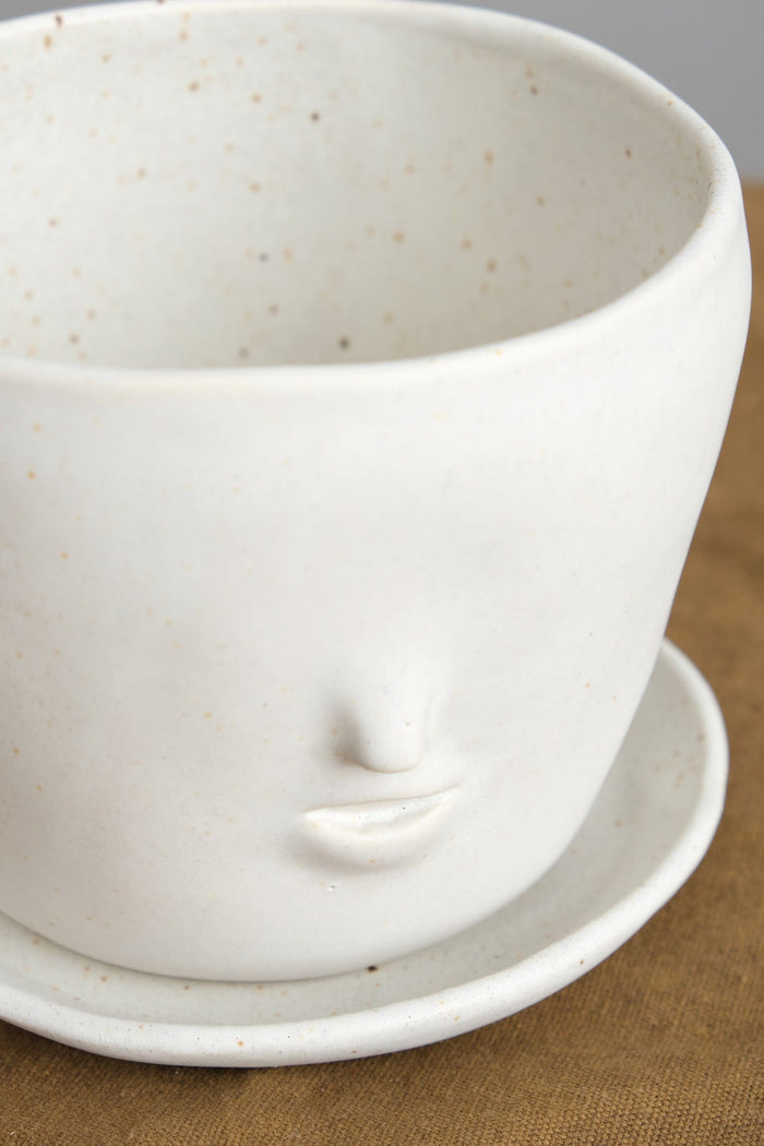 Rami Kim Studio Home Planters Face Pot Set in Oatmeal Oatmeal / 4” D X 4” H
