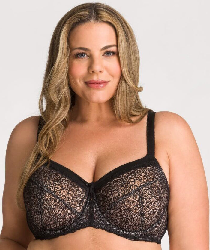 Fayreform Delicate Lace Underwire Bra - Black/Cream Tan Bras 10D