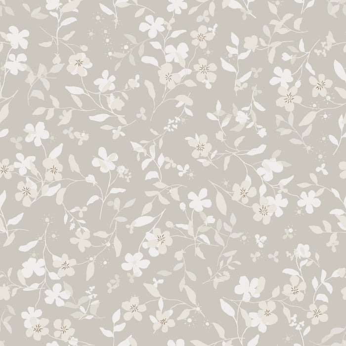 FloralIben Mushroom Grey - Family Fabrics B.V.