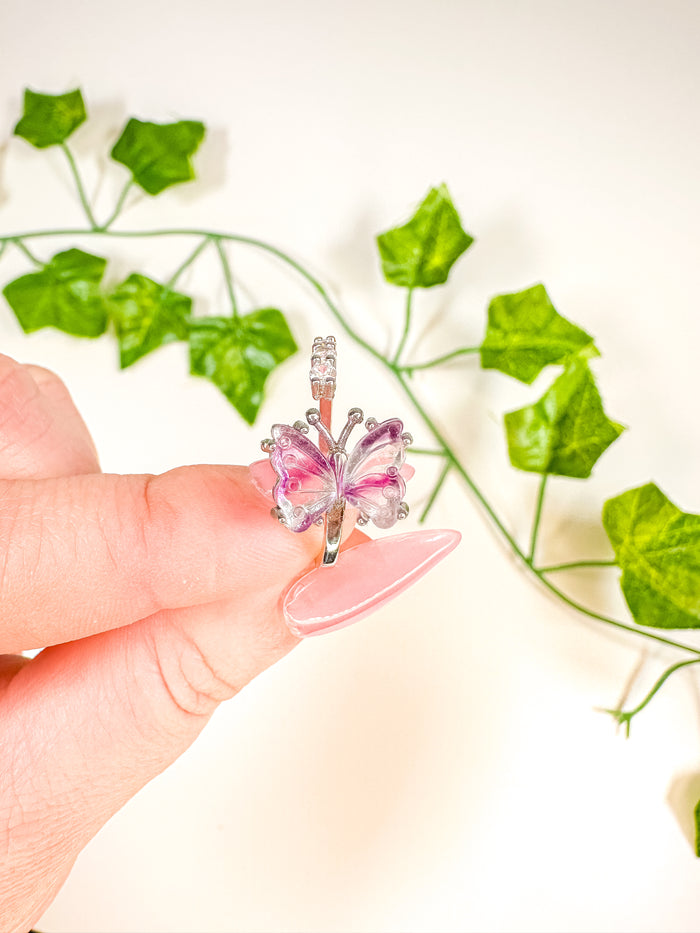 Fluorite Butterfly Ring (adjustable)