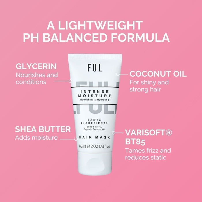FUL Intense Moisture Hair Mask Mini 60ml – Deep Hydration for Dry, Damaged or Curly Hair - The LTL Shop