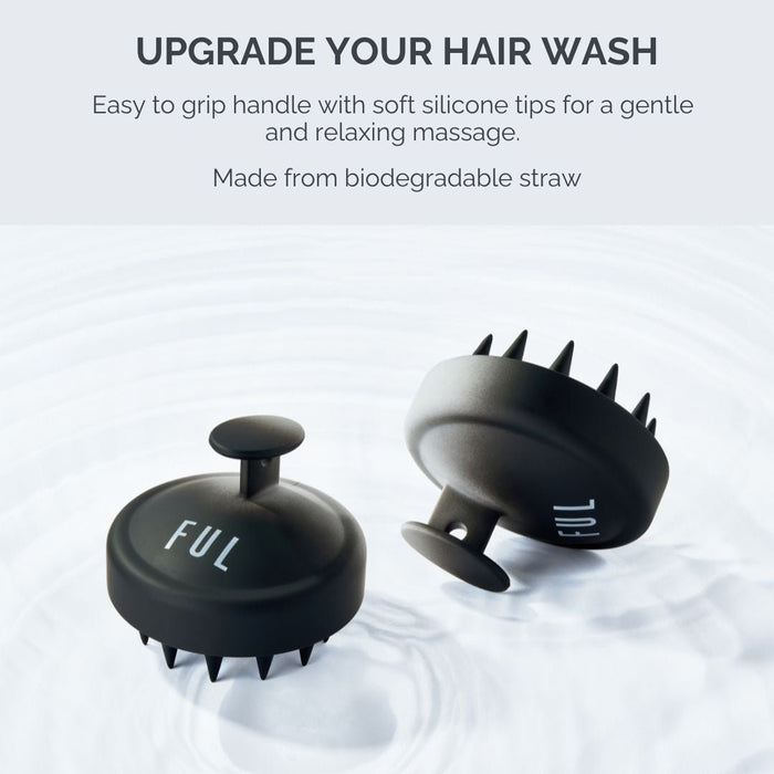 FUL Scalp Massager Brush In Black – Silicone Exfoliator For Hair Growth, Flakes & Deep Cleansing - The LTL Shop