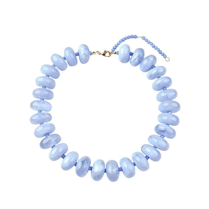 Gemelli - Bailey Chunky Beaded Necklace- Light Blue