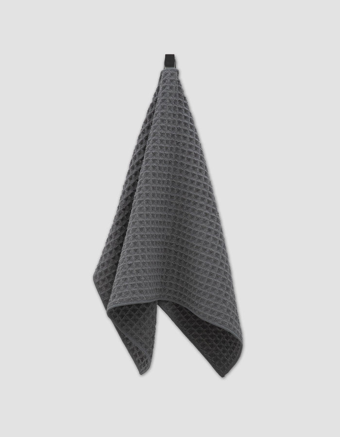 Geometry Waffle Hand Towel - Charcoal