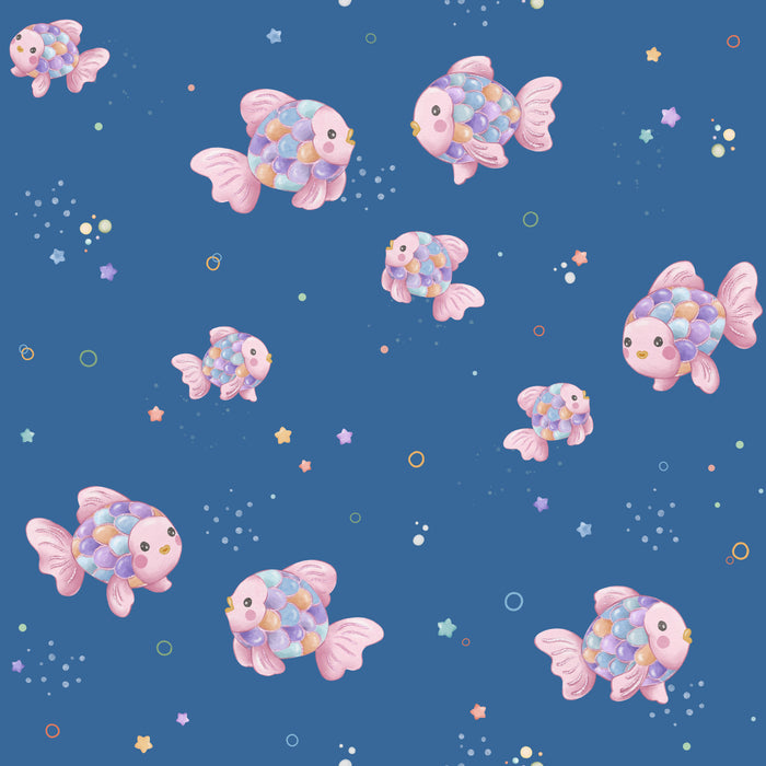 Girl Sparkling Fish Blue - Family Fabrics B.V.