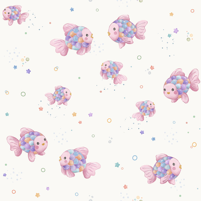 Girl Sparkling Fish OffWhite - Family Fabrics B.V.