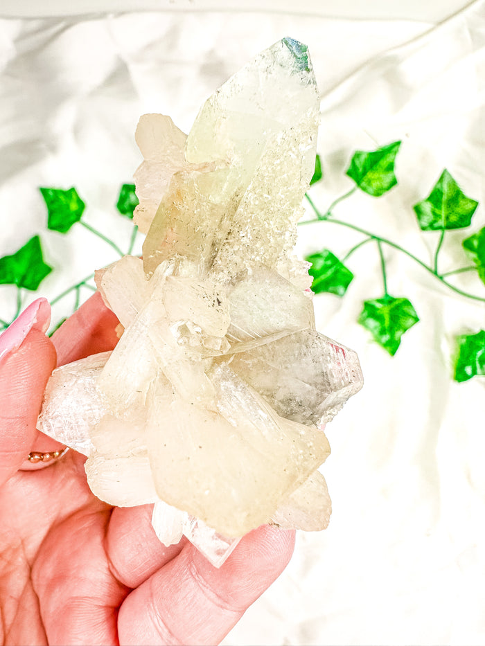 Green Apophyllite with Peach Stilbite Mineral Specimen #12