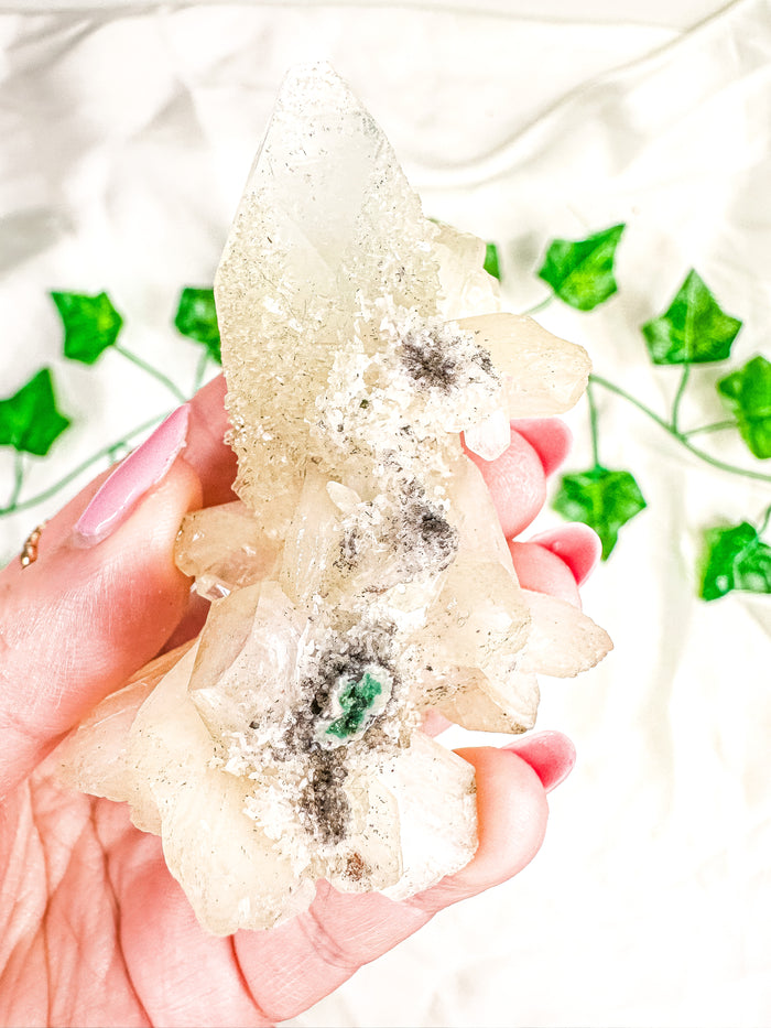 Green Apophyllite with Peach Stilbite Mineral Specimen #12