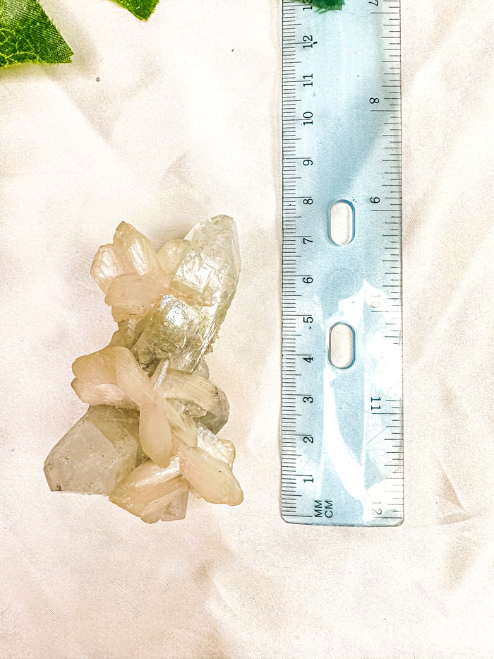 Green Apophyllite with Peach Stilbite Mineral Specimen #12