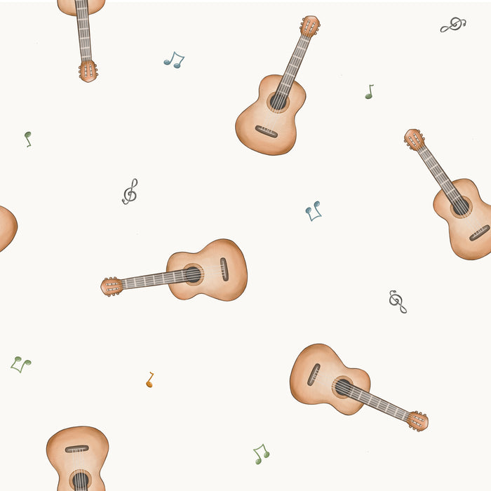 Guitar Tossed Off White - Family Fabrics B.V.