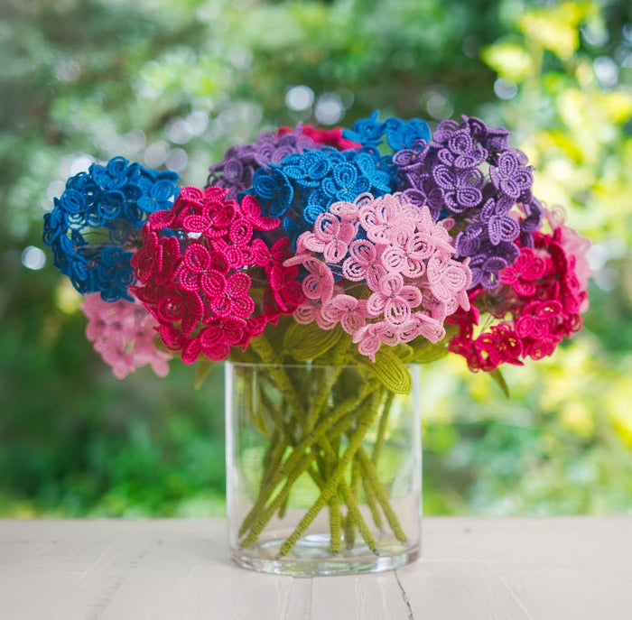 Hand Beaded Hydrangea Stem