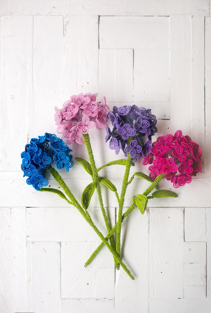 Hand Beaded Hydrangea Stem