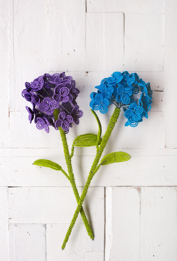 Hand Beaded Hydrangea Stem