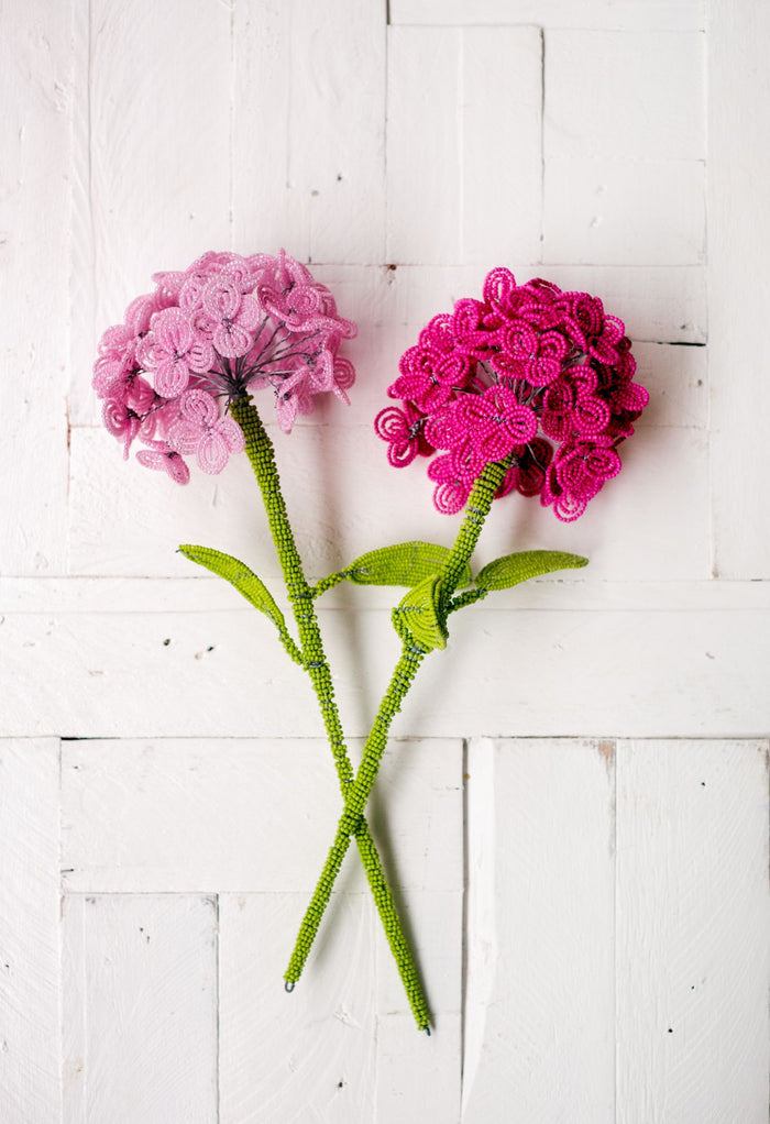 Hand Beaded Hydrangea Stem