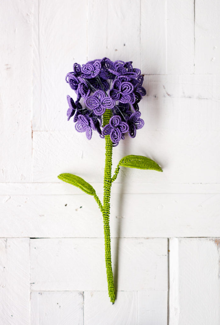 Hand Beaded Hydrangea Stem