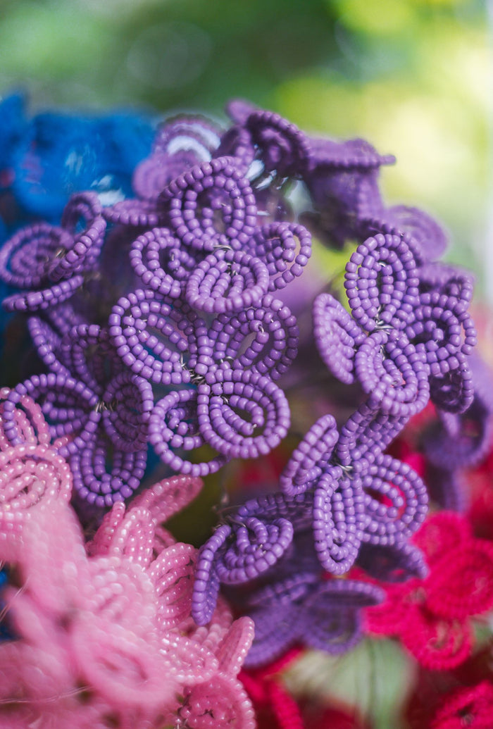 Hand Beaded Hydrangea Stem