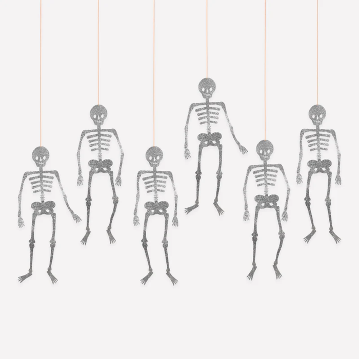 Hanging Decorations - Glitter Jointed Skeleton