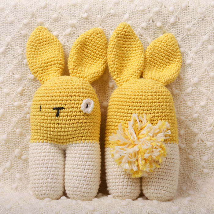 Happy Yellow Crochet Rattle - Bubblegum (0-6 Months)