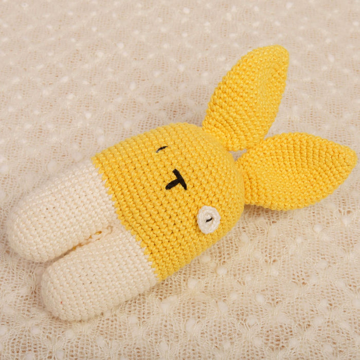 Happy Yellow Crochet Rattle - Bubblegum (0-6 Months)