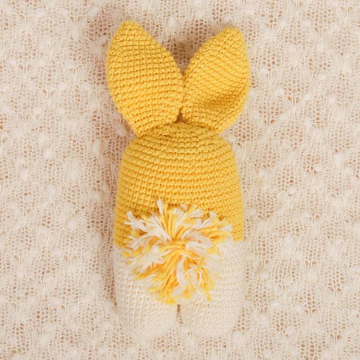 Happy Yellow Crochet Rattle - Bubblegum (0-6 Months)